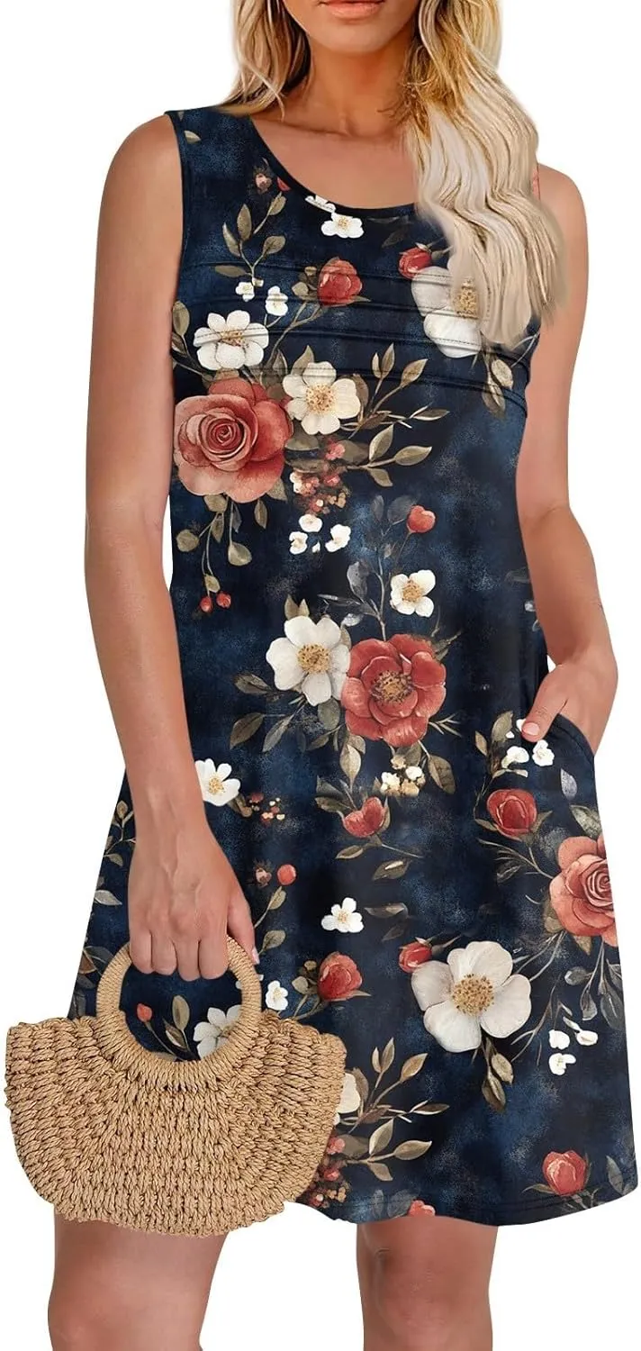 Hawaiina Dress for Women 2025 Summer Casual Petal Slim Striped Ruffle Floral Sundresses Plus Size Tropical Dresses