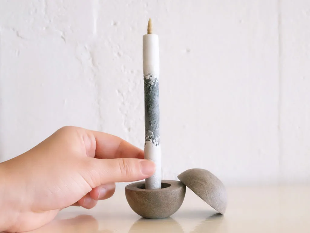 Haze Candle Holder: Kodama, Grey