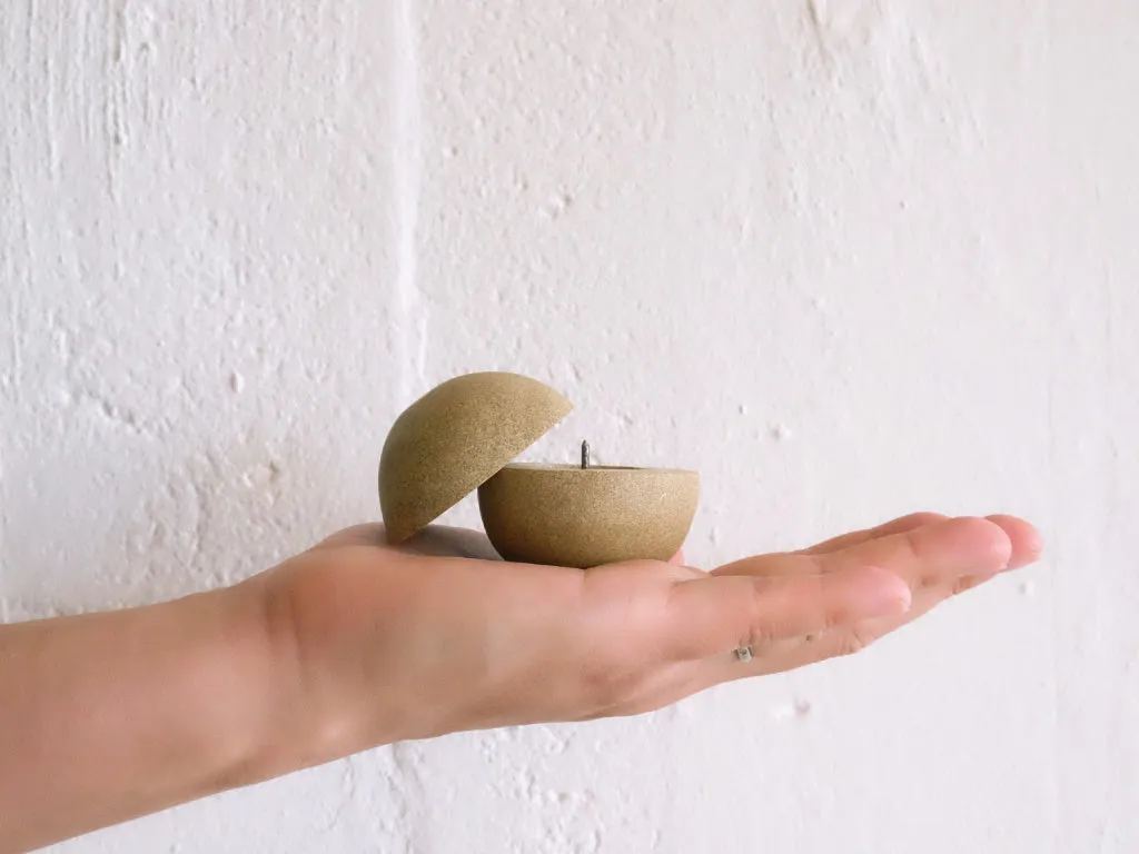 Haze Candle Holder: Kodama, Yamabuki Beige