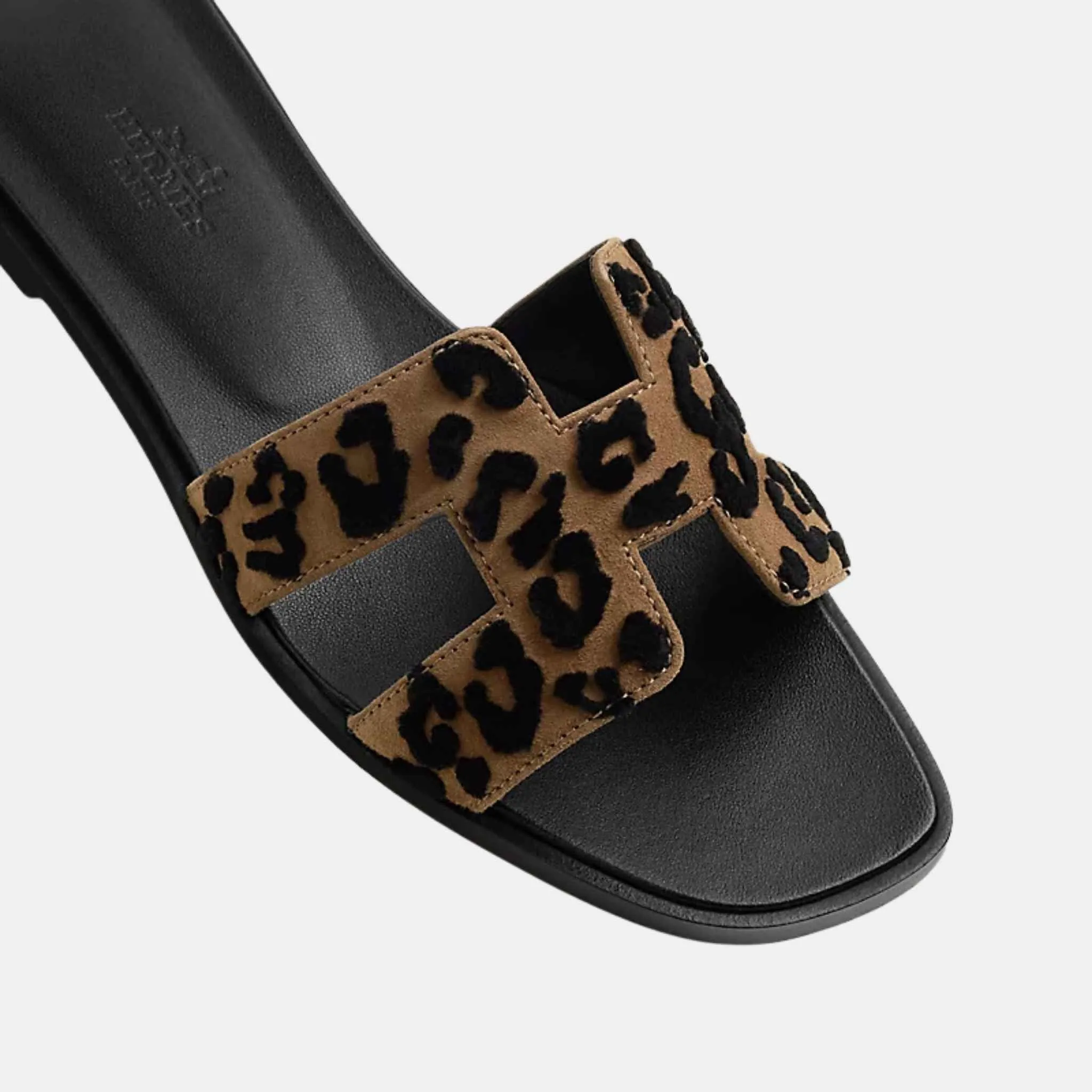 Hermes Oran Sandal Tufted Suede Goatskin