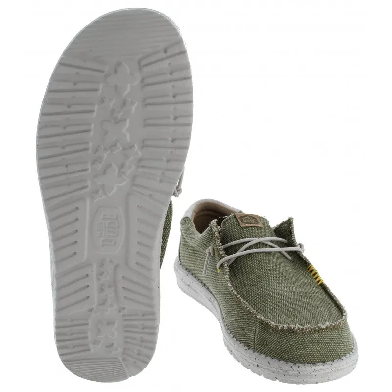 Hey Dude Wally Coastline OLIVE Two Tone Slip On Shoe