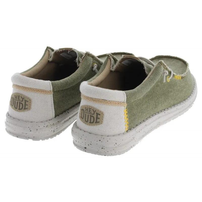 Hey Dude Wally Coastline OLIVE Two Tone Slip On Shoe
