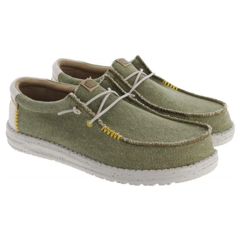 Hey Dude Wally Coastline OLIVE Two Tone Slip On Shoe
