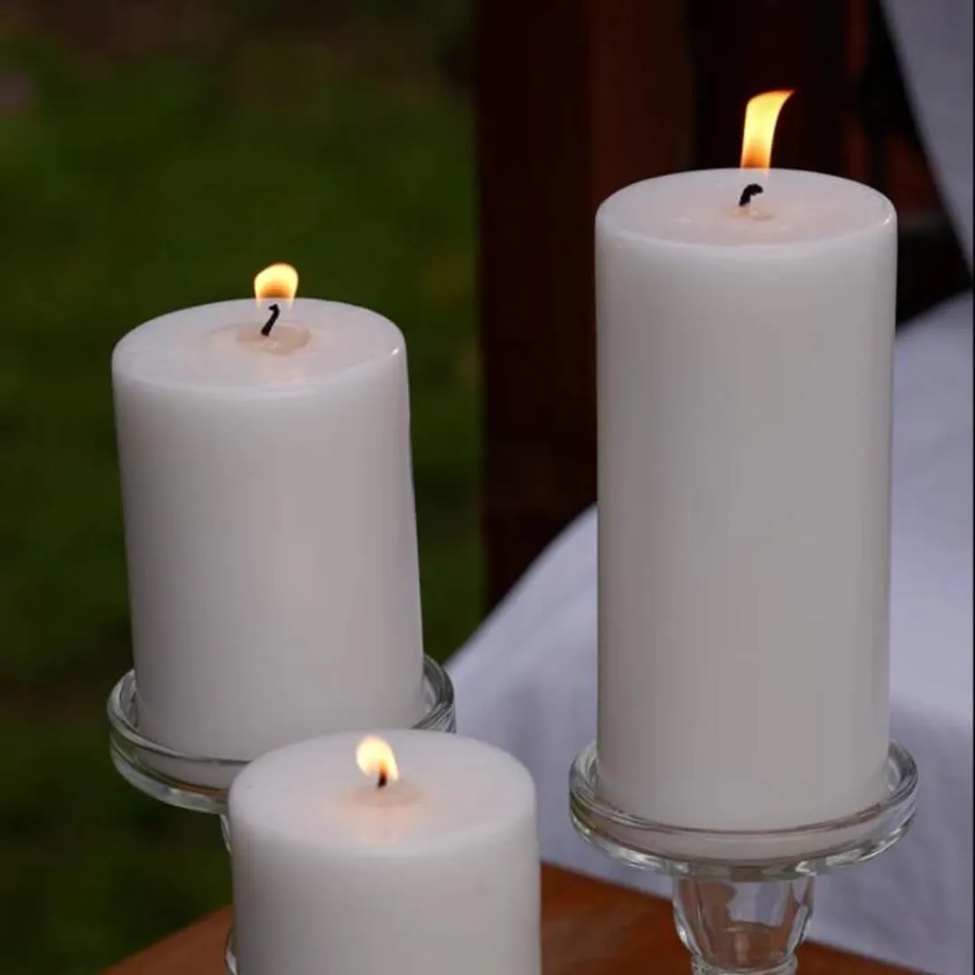 Holy Grail Homes Scandinavian Pillar Candles | Snow White | Unscented Pillar Candles | Paraffin Soy Wax | Smokeless | Soy Wax | White | Set of 3 | Small - 2.8 X 3 | Medium - 2.8 X 4 | Large - 2.8 X 6