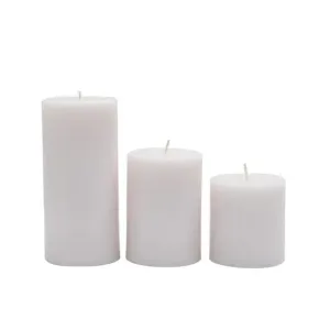 Holy Grail Homes Scandinavian Pillar Candles | Snow White | Unscented Pillar Candles | Paraffin Soy Wax | Smokeless | Soy Wax | White | Set of 3 | Small - 2.8 X 3 | Medium - 2.8 X 4 | Large - 2.8 X 6