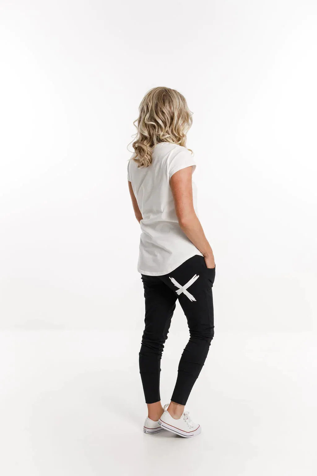 Home Lee Apartment Pants HL100 WHIX - Black with a single white X