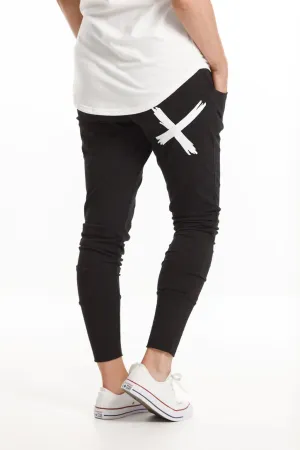 Home Lee Apartment Pants HL100 WHIX - Black with a single white X