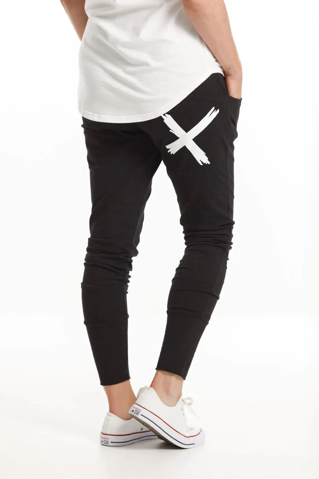 Home Lee Apartment Pants HL100 WHIX - Black with a single white X