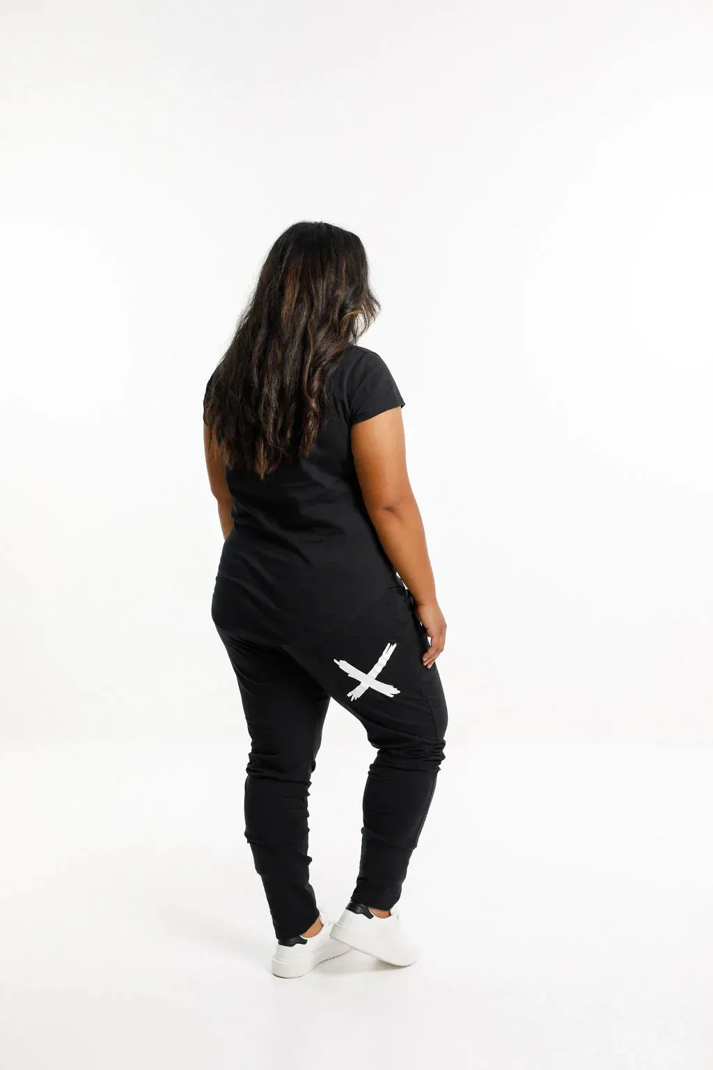 Home Lee Apartment Pants HL100 WHIX - Black with a single white X