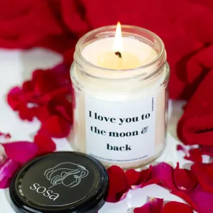 I Love You Gifts for Boyfriend and Girlfriend | Scented Candles Gift Set | Birthday and Anniversary Candle Gifts for Husband and Wife | Couple Gifts | Valentine Gift Set | Candle Gifts (Rose Scented)