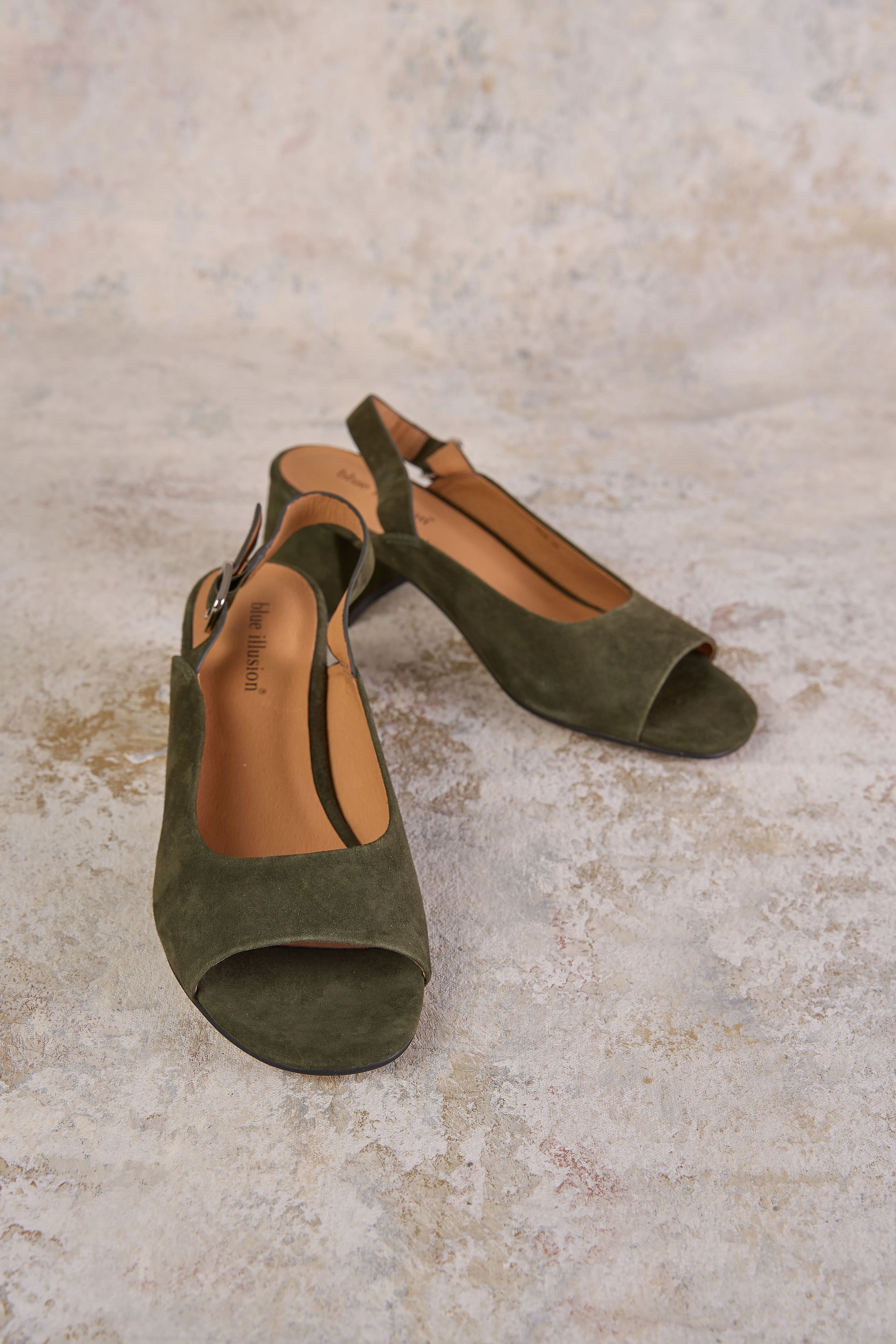 Iris Peep Toe Heel - Khaki