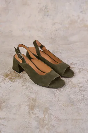 Iris Peep Toe Heel - Khaki