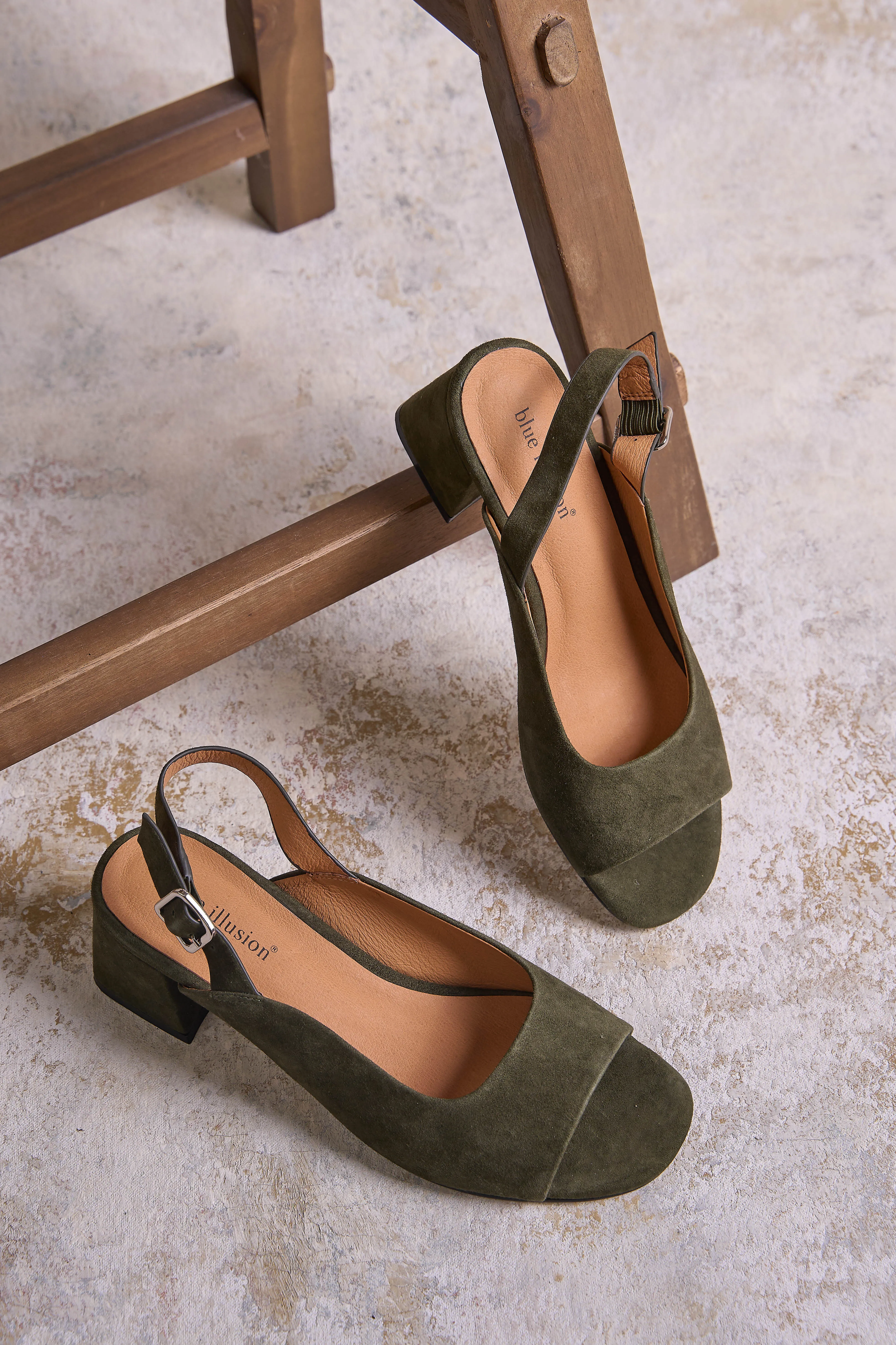 Iris Peep Toe Heel - Khaki
