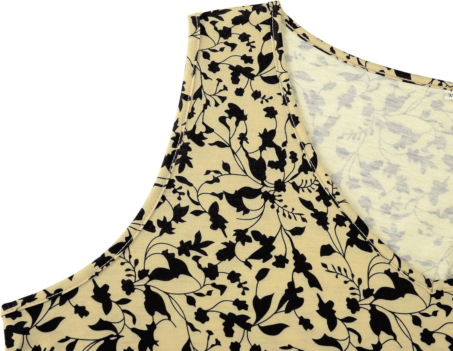 Ivicoer Women's Summer Beach Dresses V-Neck Floral Printed Tank Swing Dress Plus Size with Pocket(L-5XL)