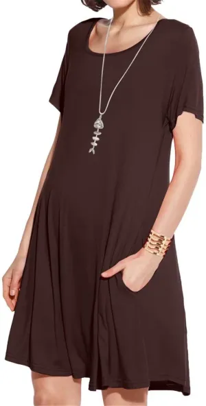 JollieLovin Plus Size Summer T-Shirt Casual Dresses for Curvy Women Flowy Swing
