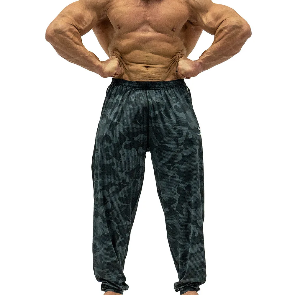 Jujimufu Stretchy Pants - Dark Camo w/ Black