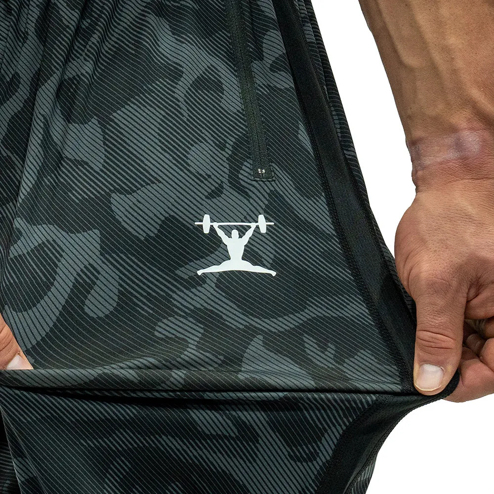 Jujimufu Stretchy Pants - Dark Camo w/ Black