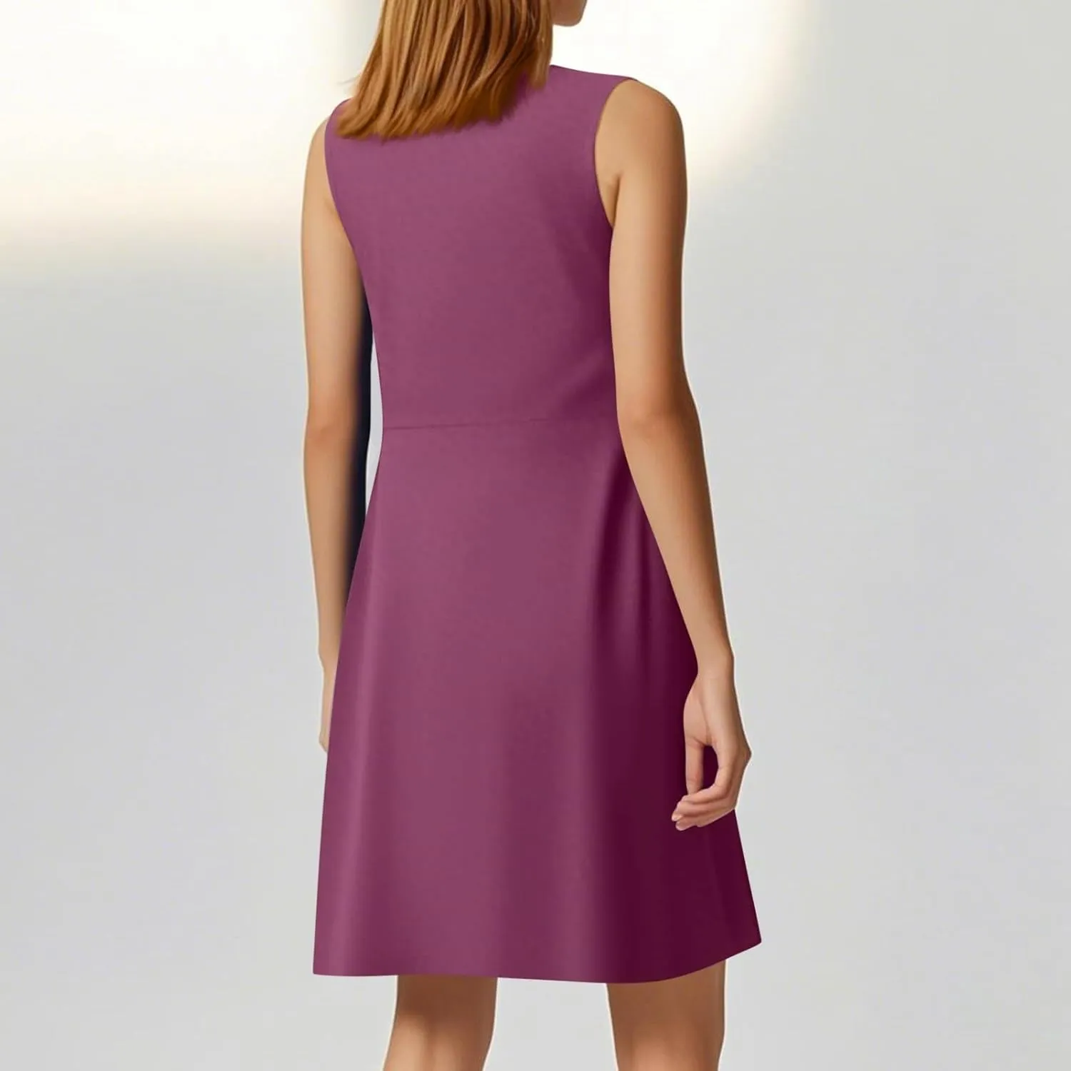 Kenvina Women's Twist Front V Neck Ruffle Casual Summer Dress Sexy Elegant Sleeveless Club Party Tunic Bodycon Mini Dresses