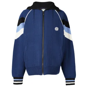 KNITTED TRACK JACKET / NAVY