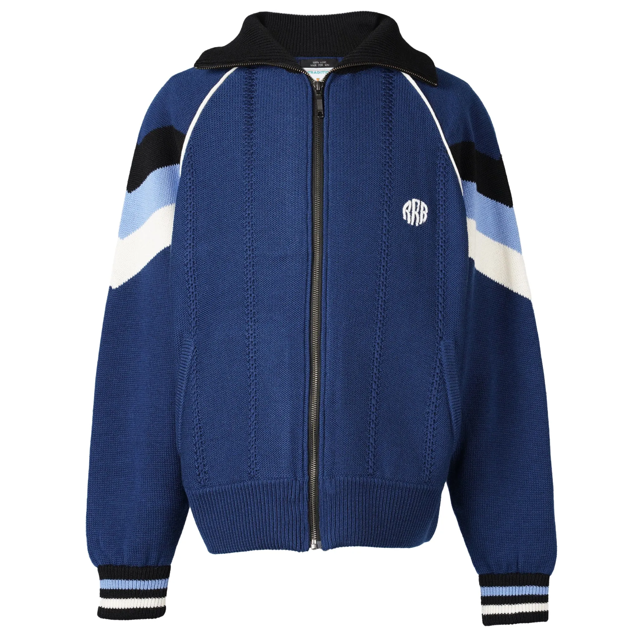 KNITTED TRACK JACKET / NAVY