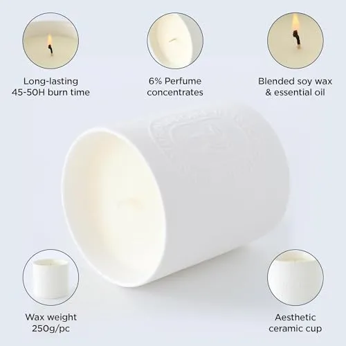 Kuber Industries Scented Candles | Fragrance Candles | Candles for Wedding | Candles for Bedroom | Birthday Candles | Valentines Day Gifts Candles | DY-230705-1A | White