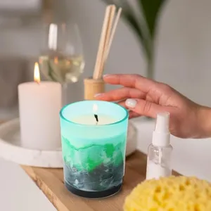 Kuber Industries Scented Candles | Fragrance Candles | Candles for Wedding | Candles for Bedroom | Birthday Candles | Valentines Day Gifts Candles | DY-230706A | Green & White