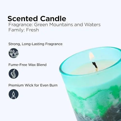 Kuber Industries Scented Candles | Fragrance Candles | Candles for Wedding | Candles for Bedroom | Birthday Candles | Valentines Day Gifts Candles | DY-230706A | Green & White