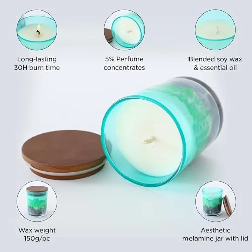 Kuber Industries Scented Candles | Fragrance Candles | Candles for Wedding | Candles for Bedroom | Birthday Candles | Valentines Day Gifts Candles | DY-230706A | Green & White