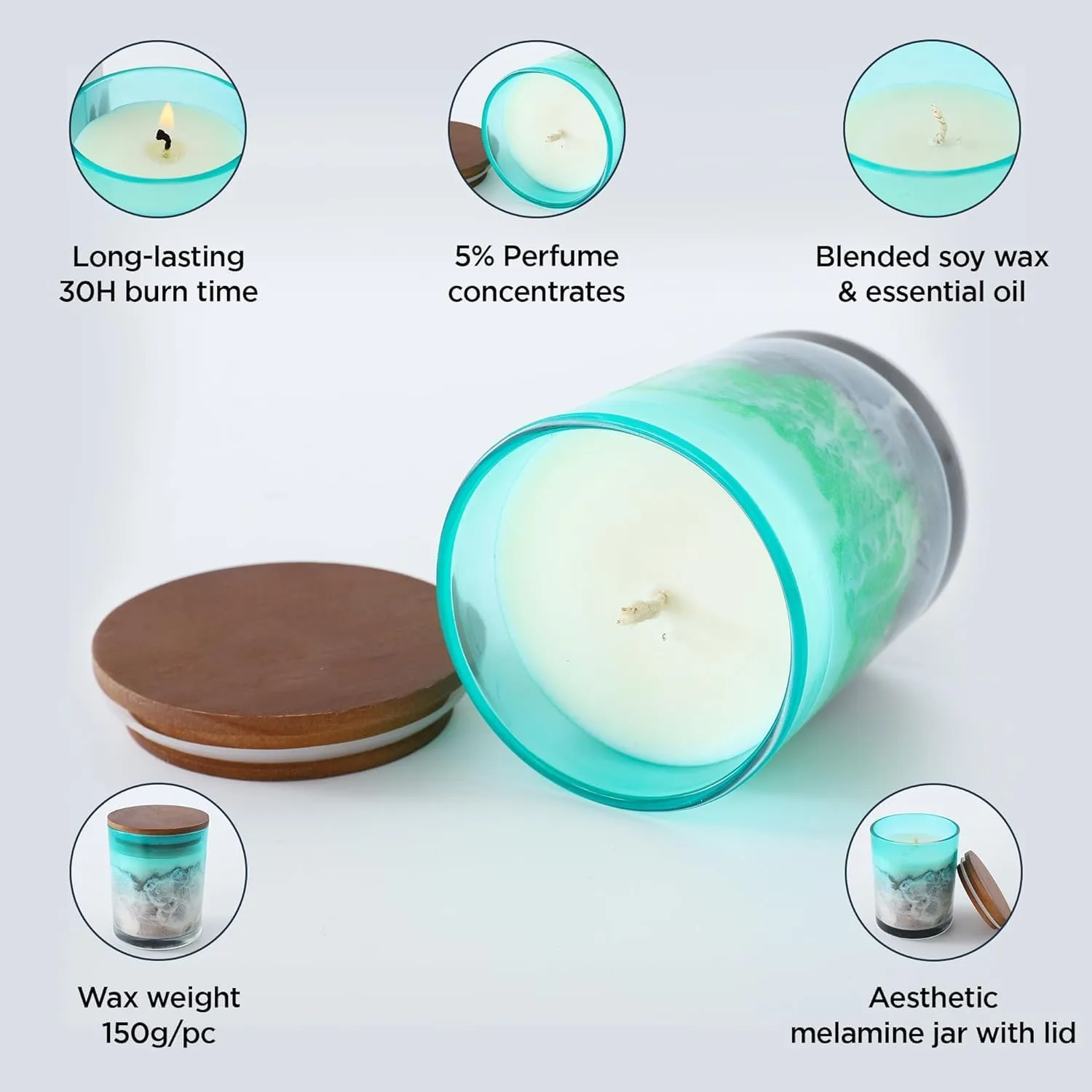 Kuber Industries Scented Candles | Fragrance Candles | Candles for Wedding | Candles for Bedroom | Birthday Candles | Valentines Day Gifts Candles | DY-230706C | Green & White