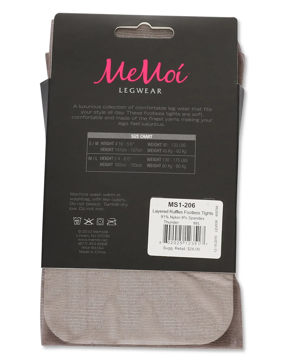 Layered Ruffles Sheer Footless Tights