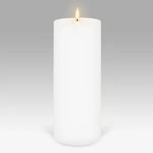 LED Pillar Candle: Nordic White - 10.1x25.4cm