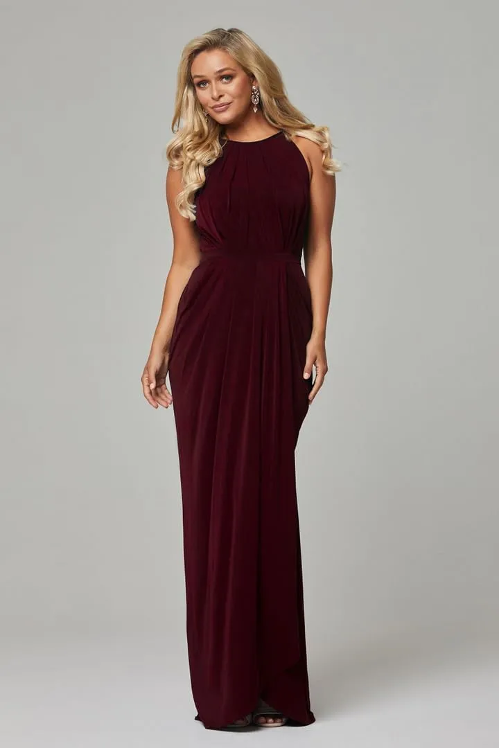 Long Chiffon Bridesmaid Dresses for Women Halter Pleated Corset Wedding Guest Dress Sleeveless Formal Gown