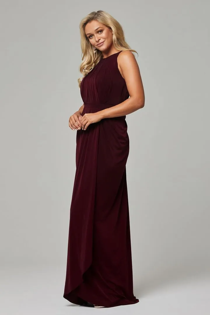 Long Chiffon Bridesmaid Dresses for Women Halter Pleated Corset Wedding Guest Dress Sleeveless Formal Gown