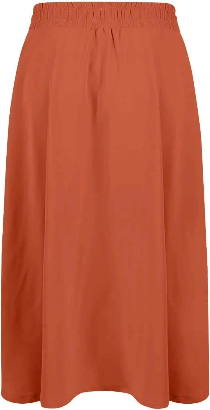 Long Skirts for Women Summer Casual Country Cute Beach Smocked Festival Floral Business Flutter Travel Flowy Skirts