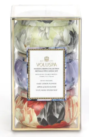 MAISON JARDIN TWO-WICK TIN CANDLE TRIO (NORDSTROM EXCLUSIVE) ($48 VALUE)