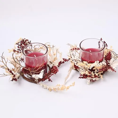 Market99 Cranberry Scented Candles Pack of 2 | Eco-Friendly & Non-Toxic - Infused with Essential Oils - with Sea-Breeze Scented Candles Diwali Gift Pack - 30 Hr Burn Time | 5 x 5 x 6.5 CM