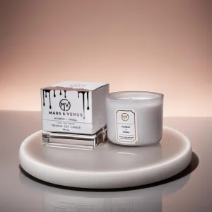 Mars & Venus Scented Candles | Long - Lasting | Sustainable | Fragrance Candles for Home Decor || Scented Candles | 300 GMS || Natural Essential Oils (Premium Soy Wax) (Bourbon   Vanilla)