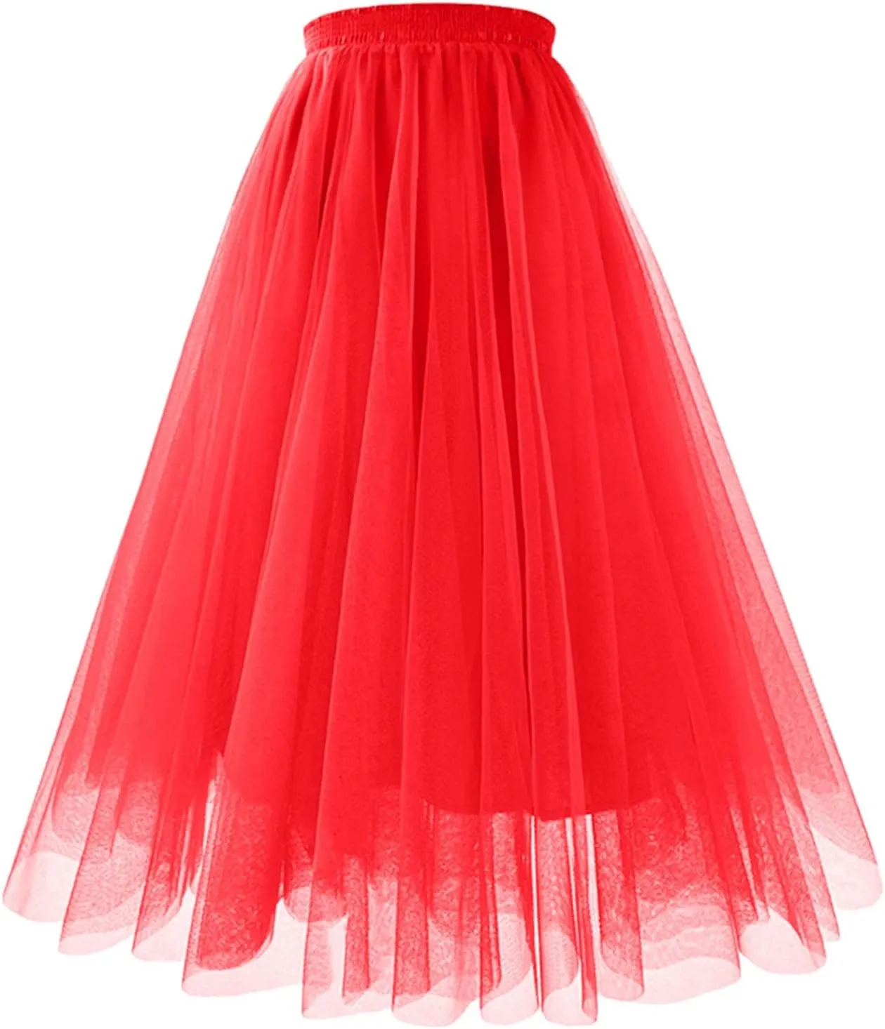 Maxi Skirt Women Tiered Layered Mesh Ballet Prom Party Tulle Tutu A Line Midi Skirt
