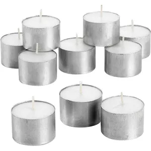 MeCozy Unscented Long Burning Candles for Home Decor and Celebrations Festival Party Favors & More | Wax Candles Approx 9 Hour Burning Time | Home Decoration Smokeless Wax Candles Tealight - Set of 40