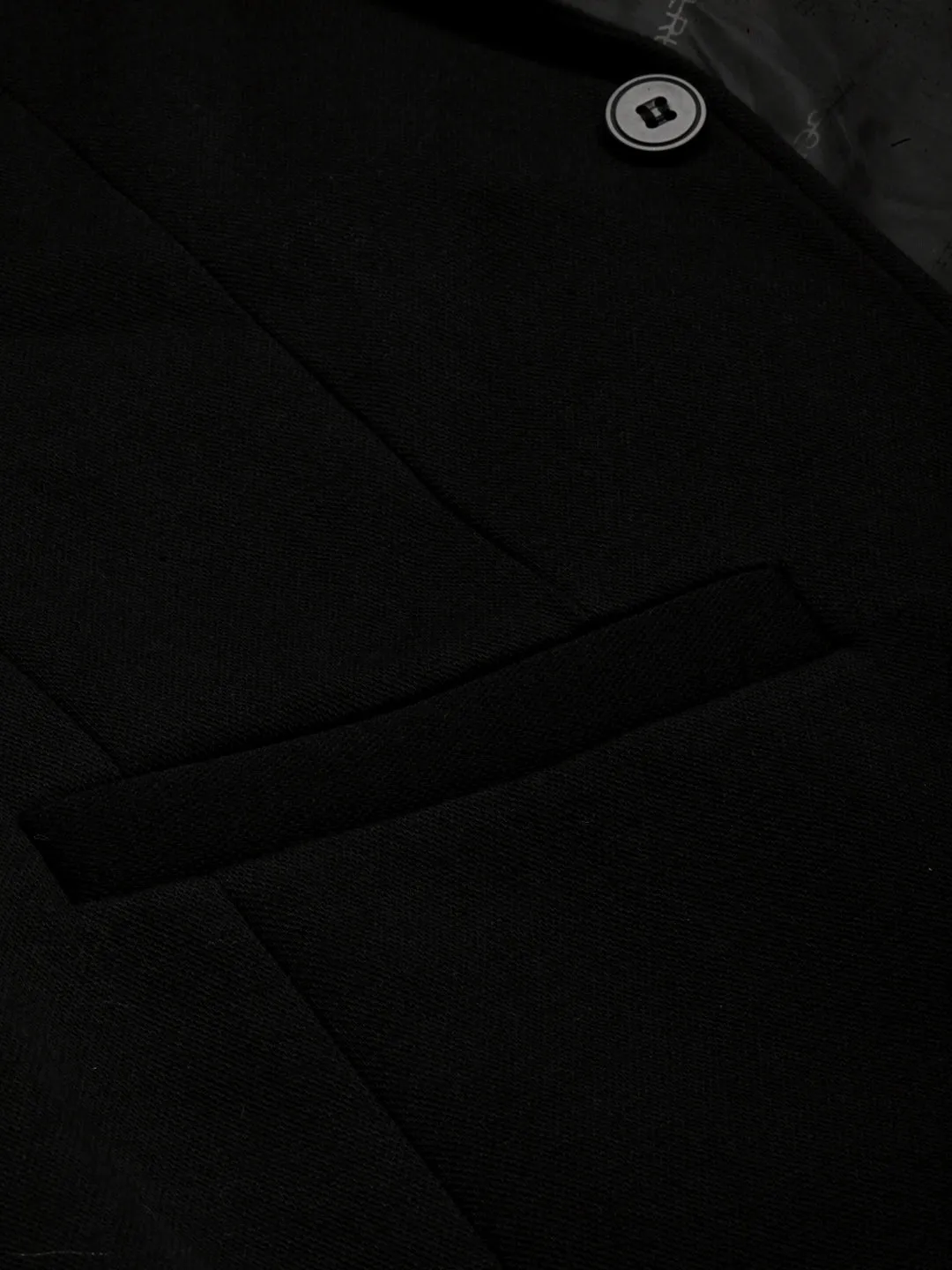 Men Black Solid Single Breasted Casual Blazers