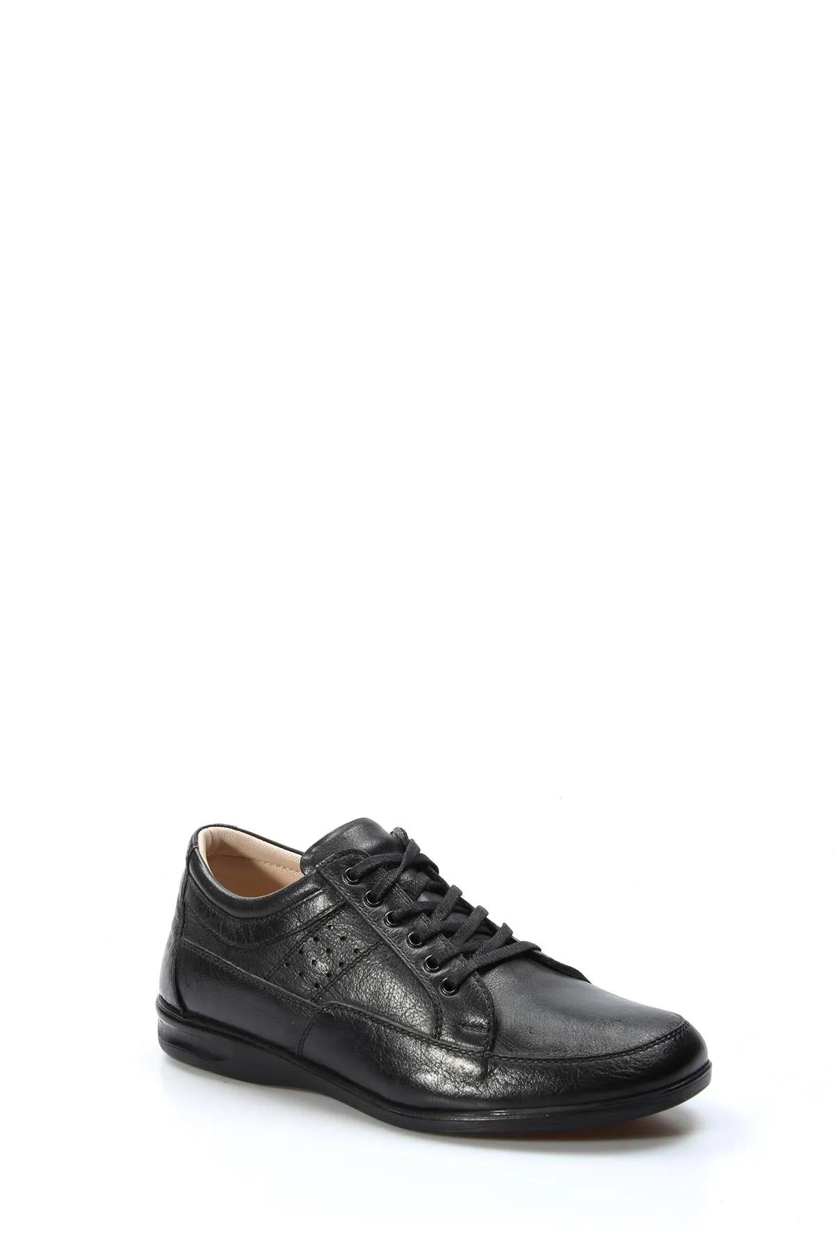 Men's Classic Black Leather Casual Lace-Up Shoes - Wessi
