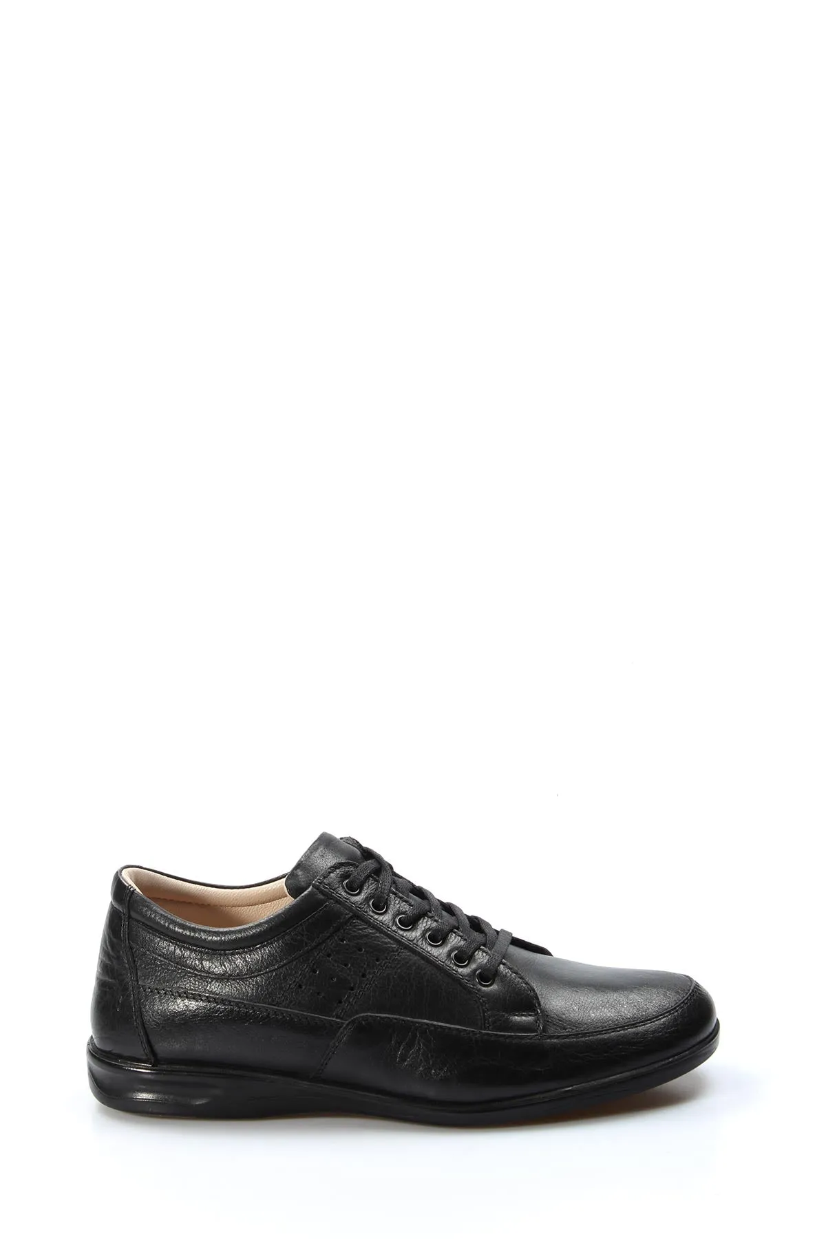 Men's Classic Black Leather Casual Lace-Up Shoes - Wessi