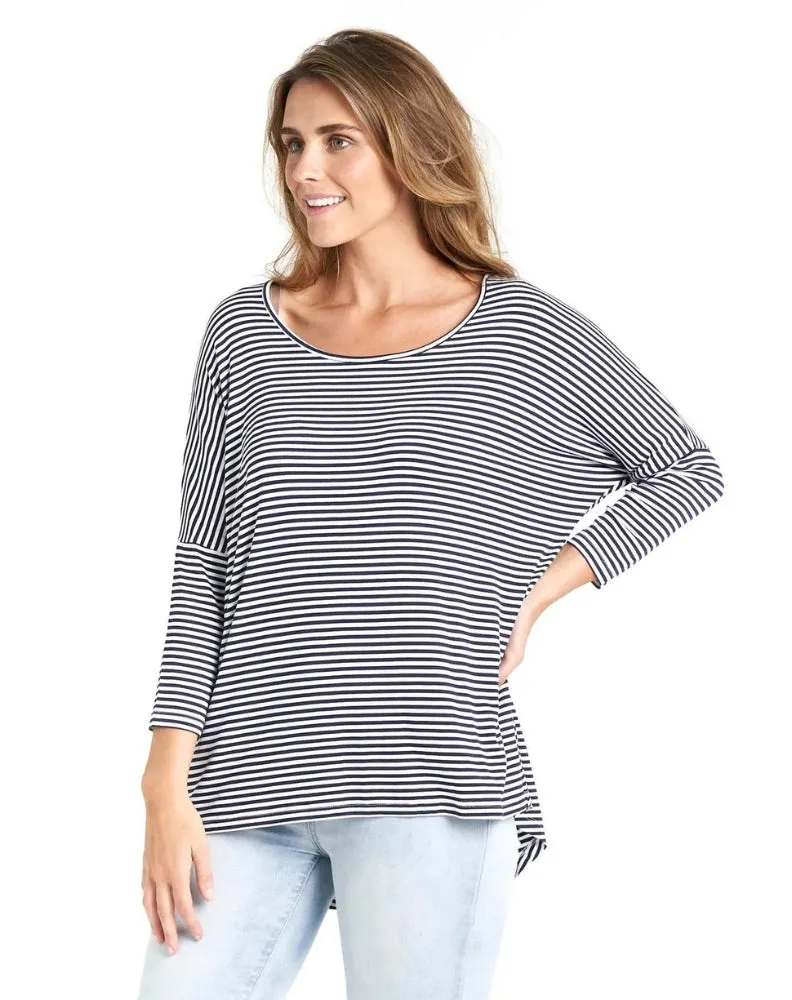 Milan Top - Navy Blue/White Stripe
