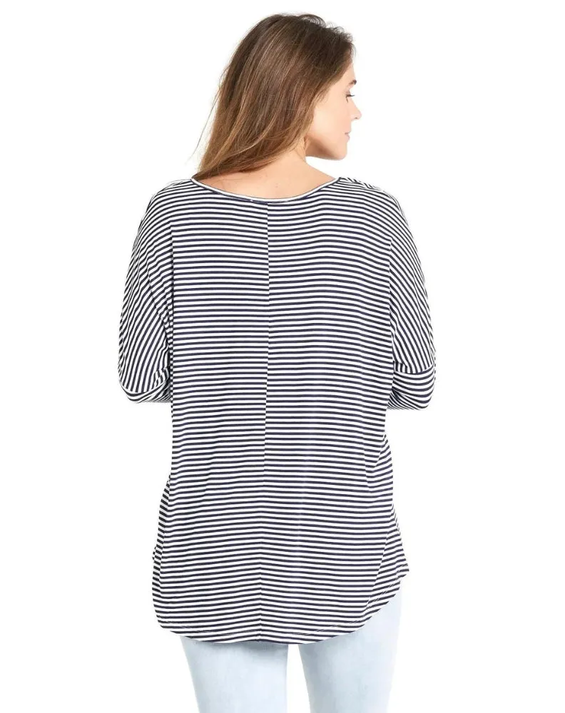 Milan Top - Navy Blue/White Stripe