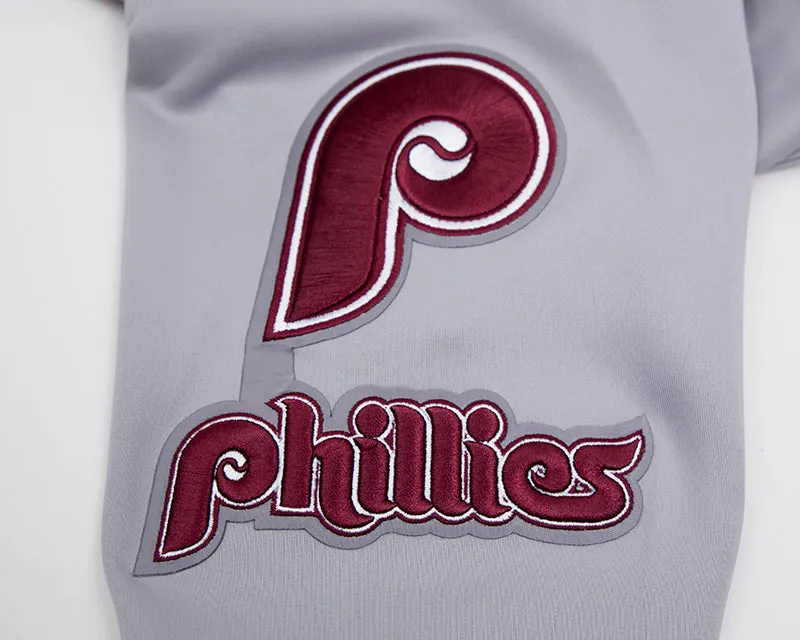 MLB PHILADELPHIA PHILLIES CLASSIC MEN'S TRACK JACKET (GRAY)