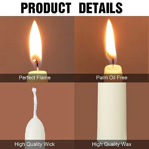 MTLEE 48 Pcs 10 Inch Taper Dripless Fumeless Unscented Candle Unscented Candlesticks Long Burning Paraffin Wax with Cotton Wicks Candle for Wedding, Festival and Special Occasions Decoration (Ivory)