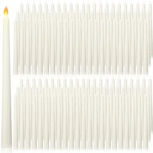 MTLEE 48 Pcs 10 Inch Taper Dripless Fumeless Unscented Candle Unscented Candlesticks Long Burning Paraffin Wax with Cotton Wicks Candle for Wedding, Festival and Special Occasions Decoration (Ivory)