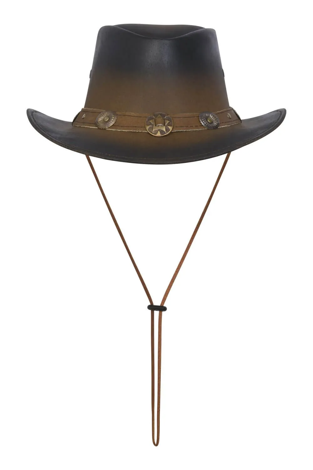 New Leather Cowboy Western Aussie Style Hat Conchos