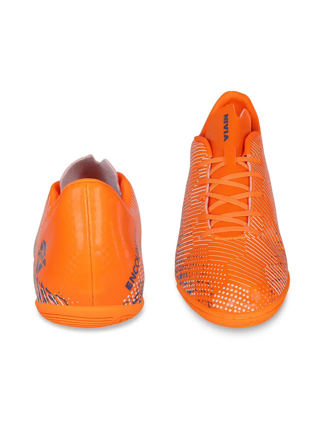 NIVIA Encounter 9.0 Futsal Shoes for Men (Orange/Royal Blue)