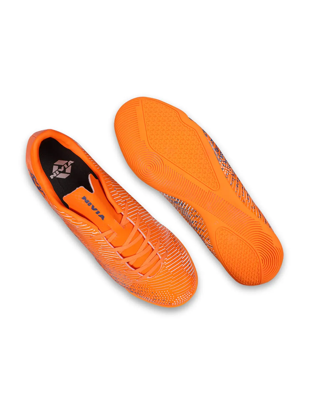 NIVIA Encounter 9.0 Futsal Shoes for Men (Orange/Royal Blue)